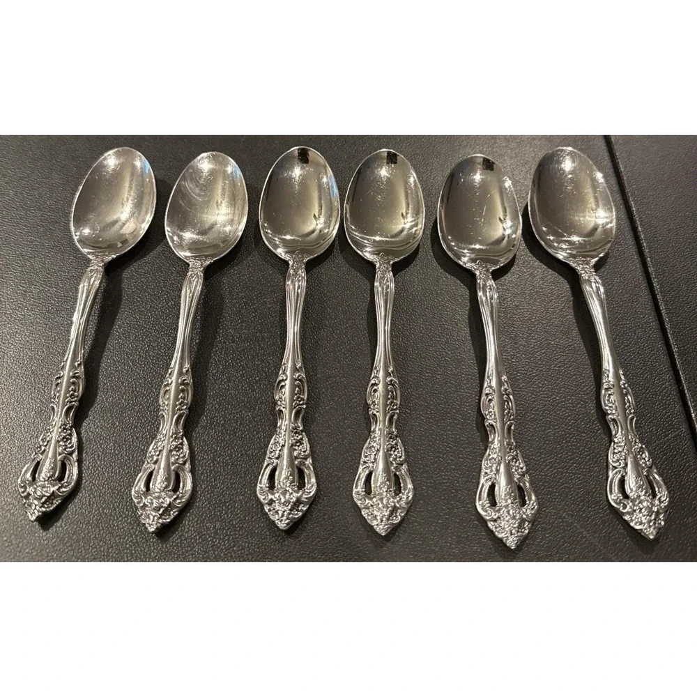 Oneida Michelangelo Heirloom Cube Soup Spoons Spoon Set Of 6‎ Stainless Flatware